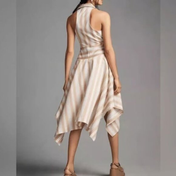 Anthropologie Maeve Asymmetrical Wrap Shirt Dress Size 0 - Picture 4 of 5